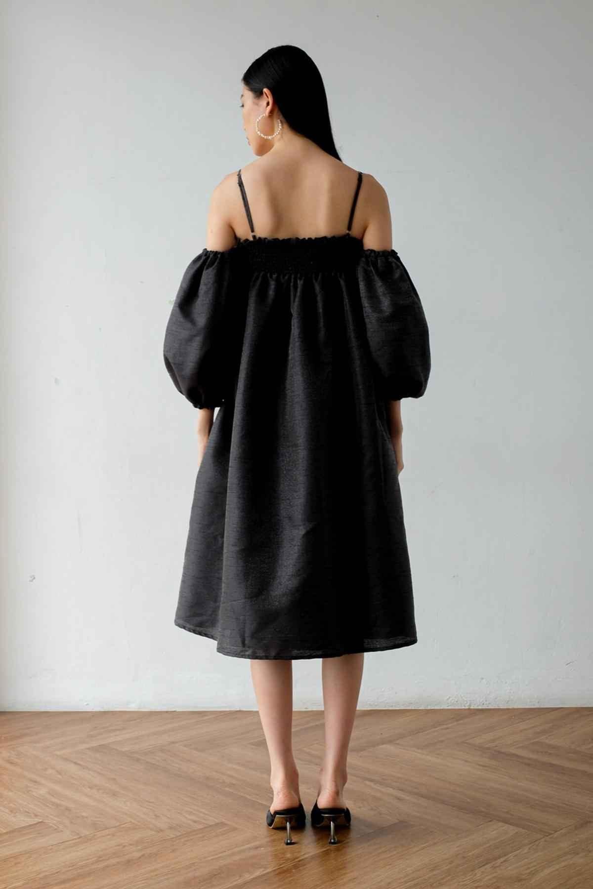 Daphne Dress Black Silver - EESOME