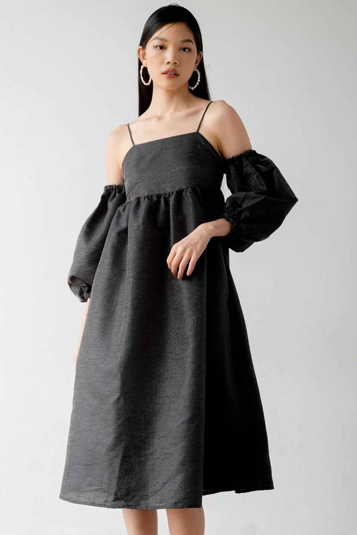 Daphne Dress Black Silver - EESOME