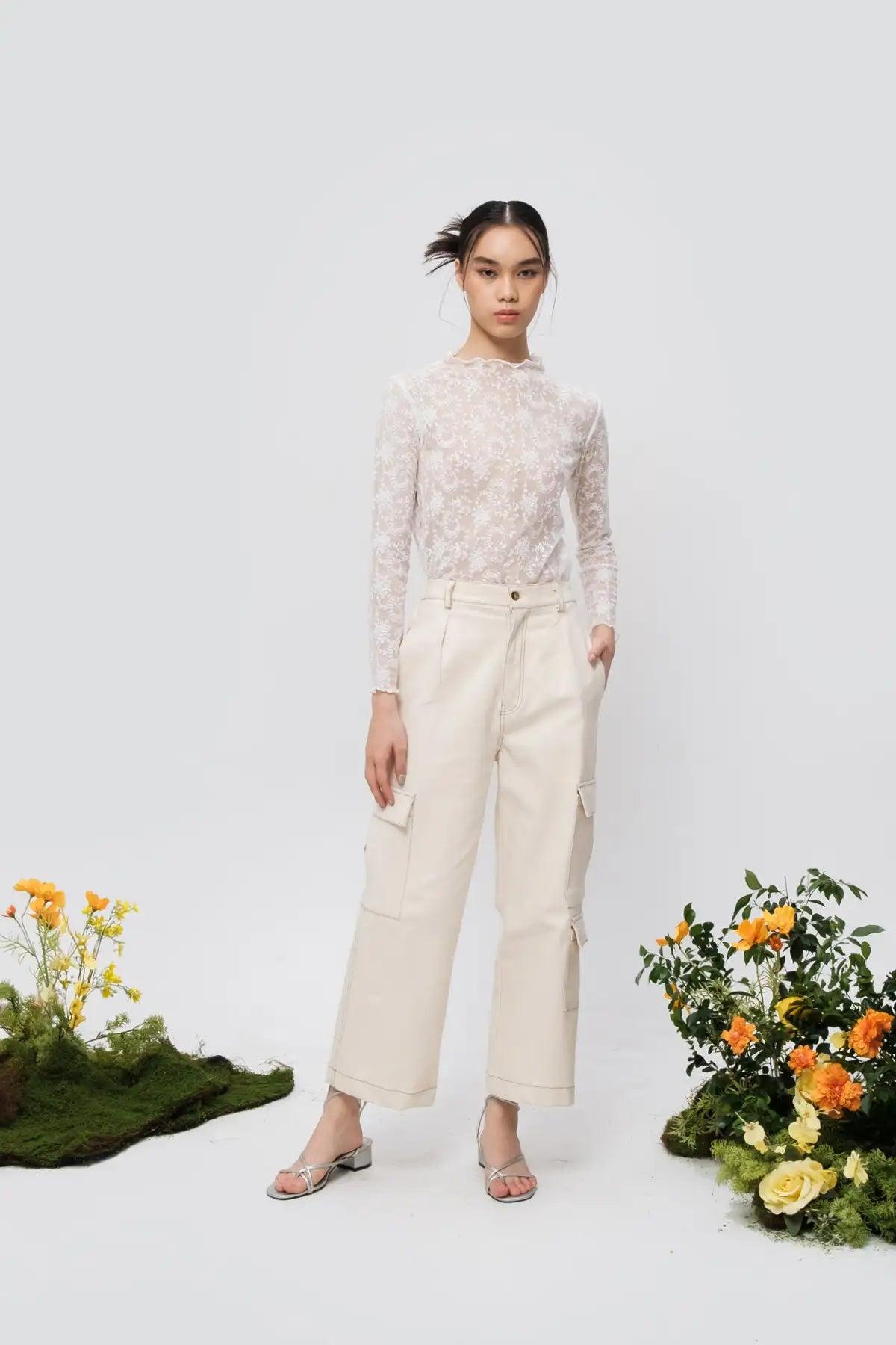 Daria Pants Ecru - EESOME