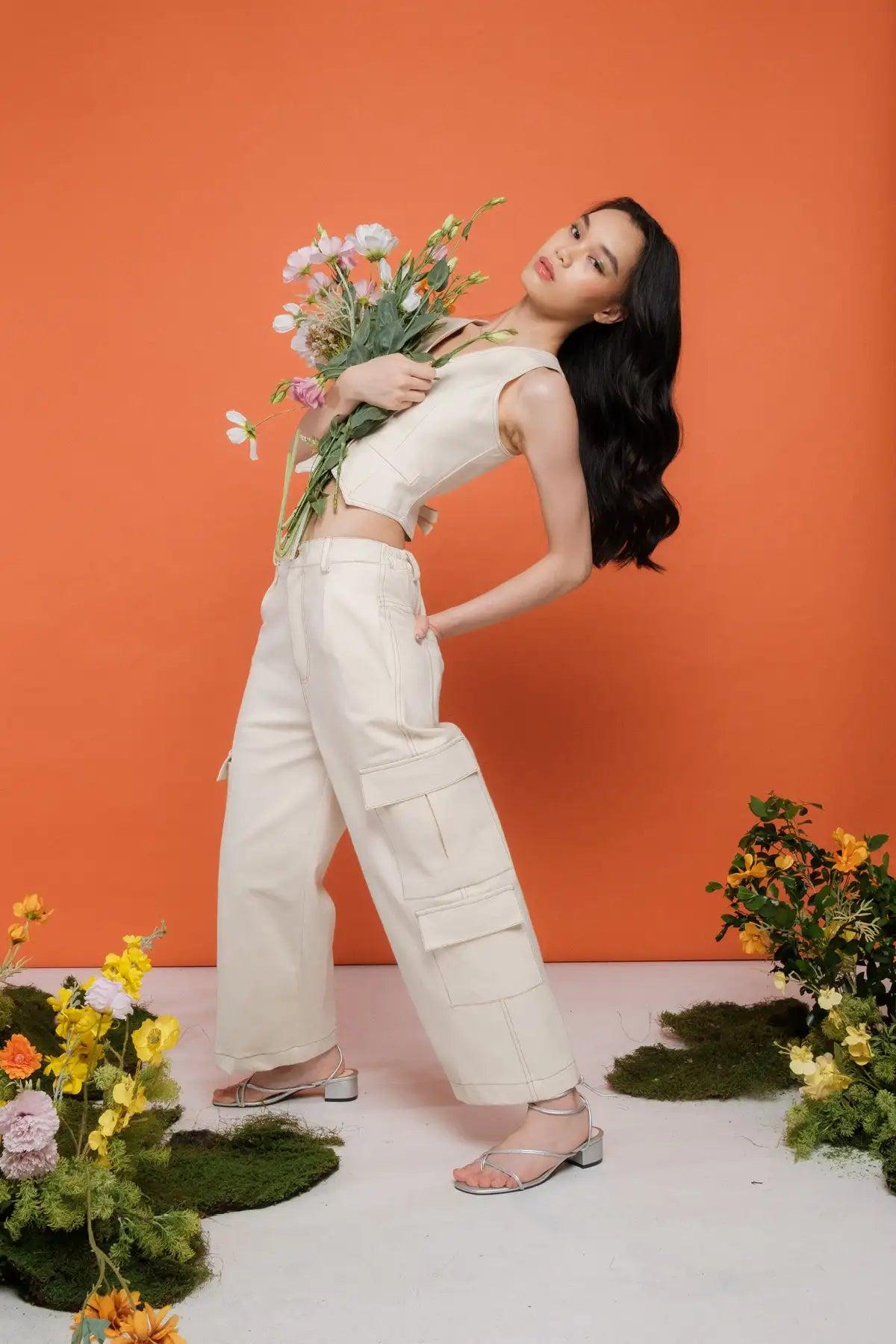 Daria Pants Ecru - EESOME