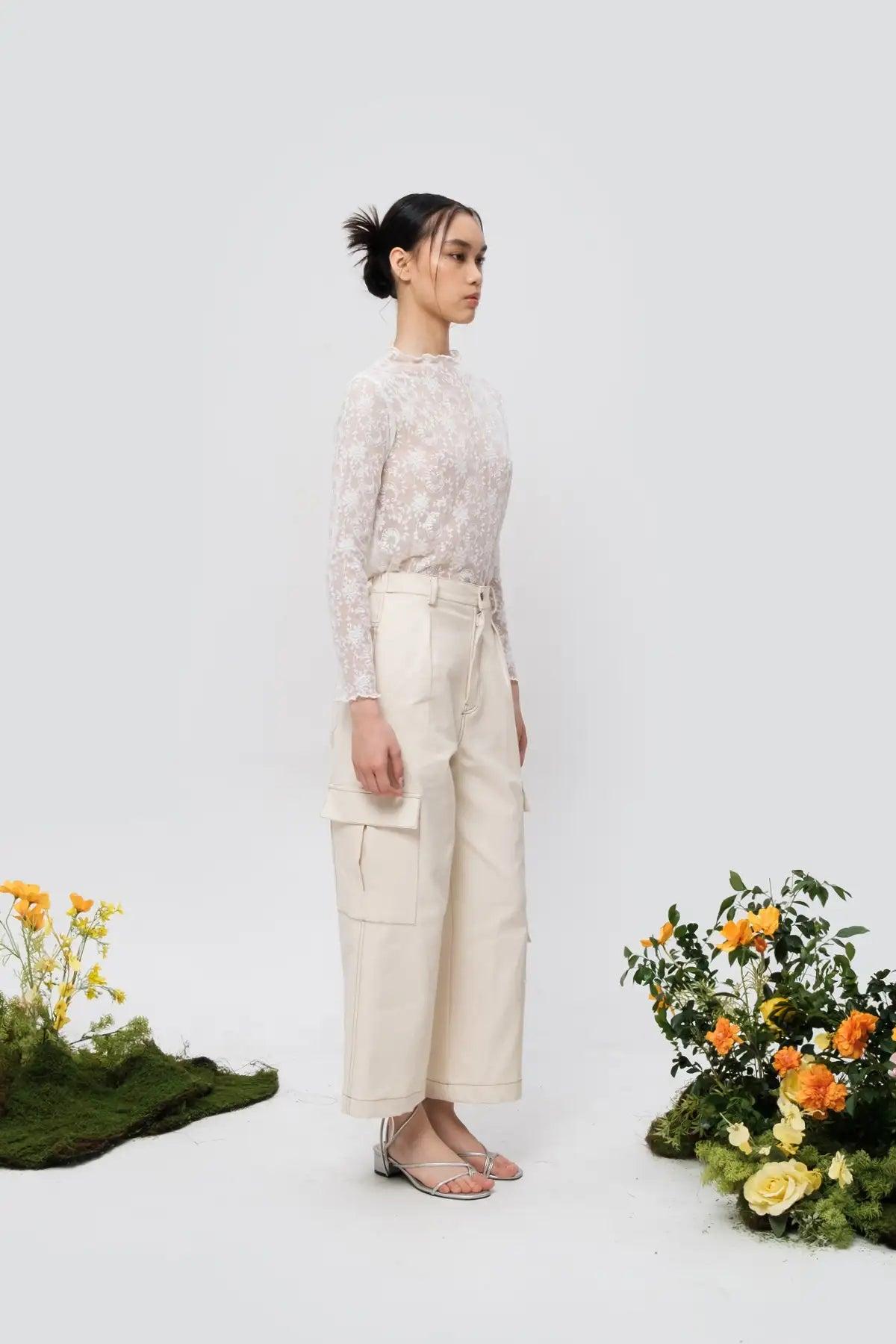 Daria Pants Ecru - EESOME