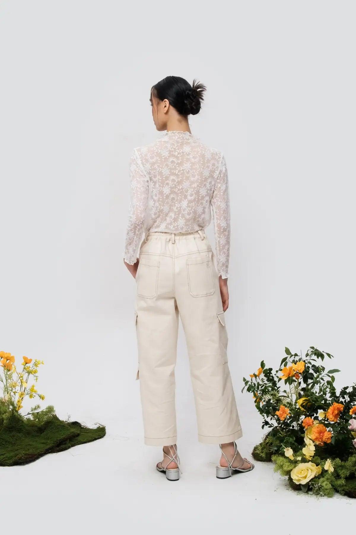 Daria Pants Ecru - EESOME