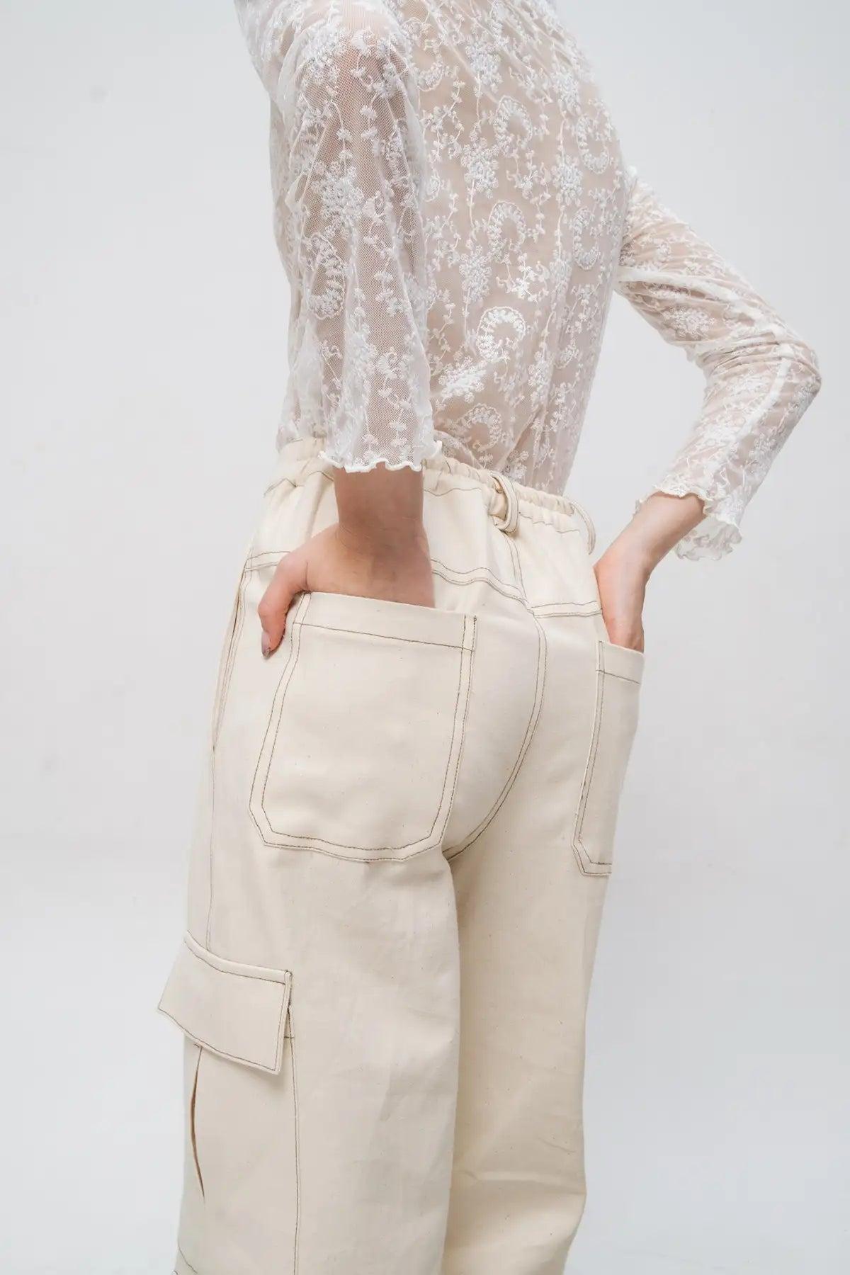 Daria Pants Ecru - EESOME