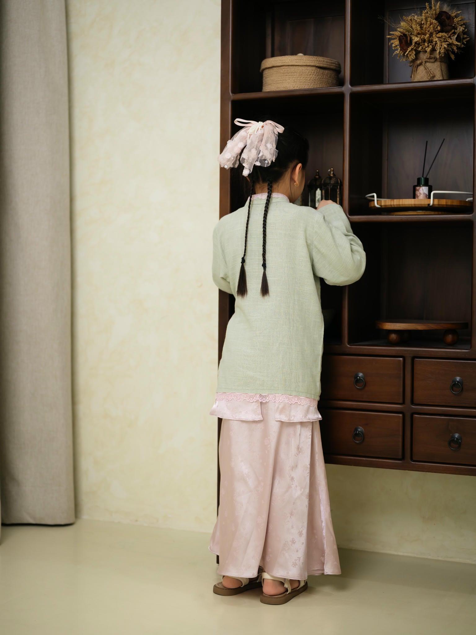 Zahra Petite Tunic Sage/Pink