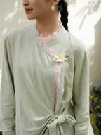 Zahra Tunic Sage/Pink