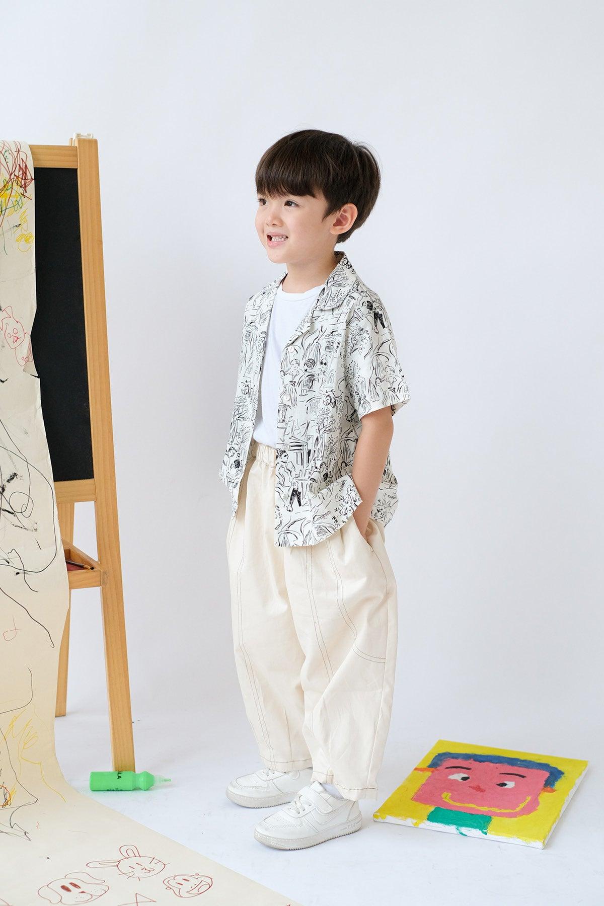 Faye Petite Barrell Pants Ecru - EESOME