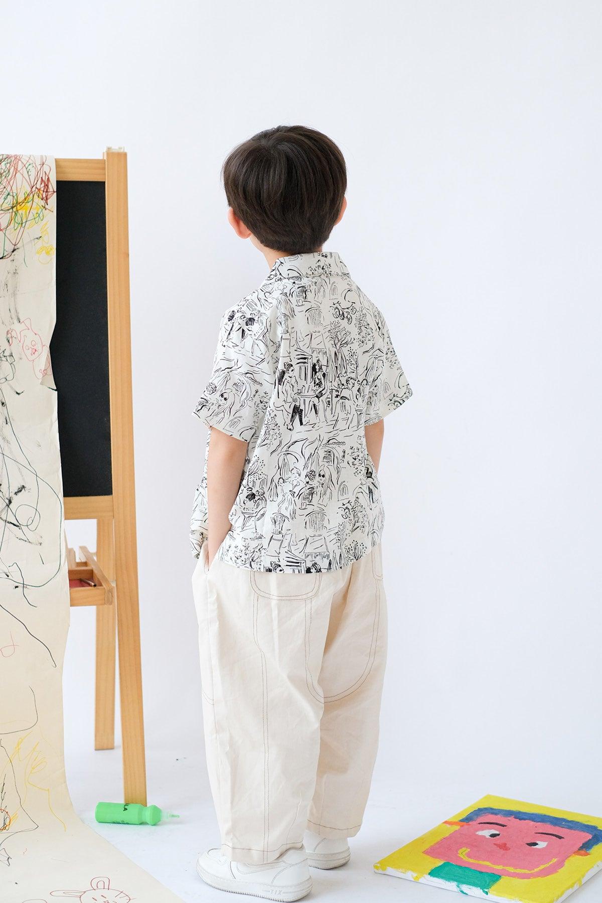 Faye Petite Barrell Pants Ecru - EESOME