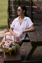 Fleur Wrap Top Off white