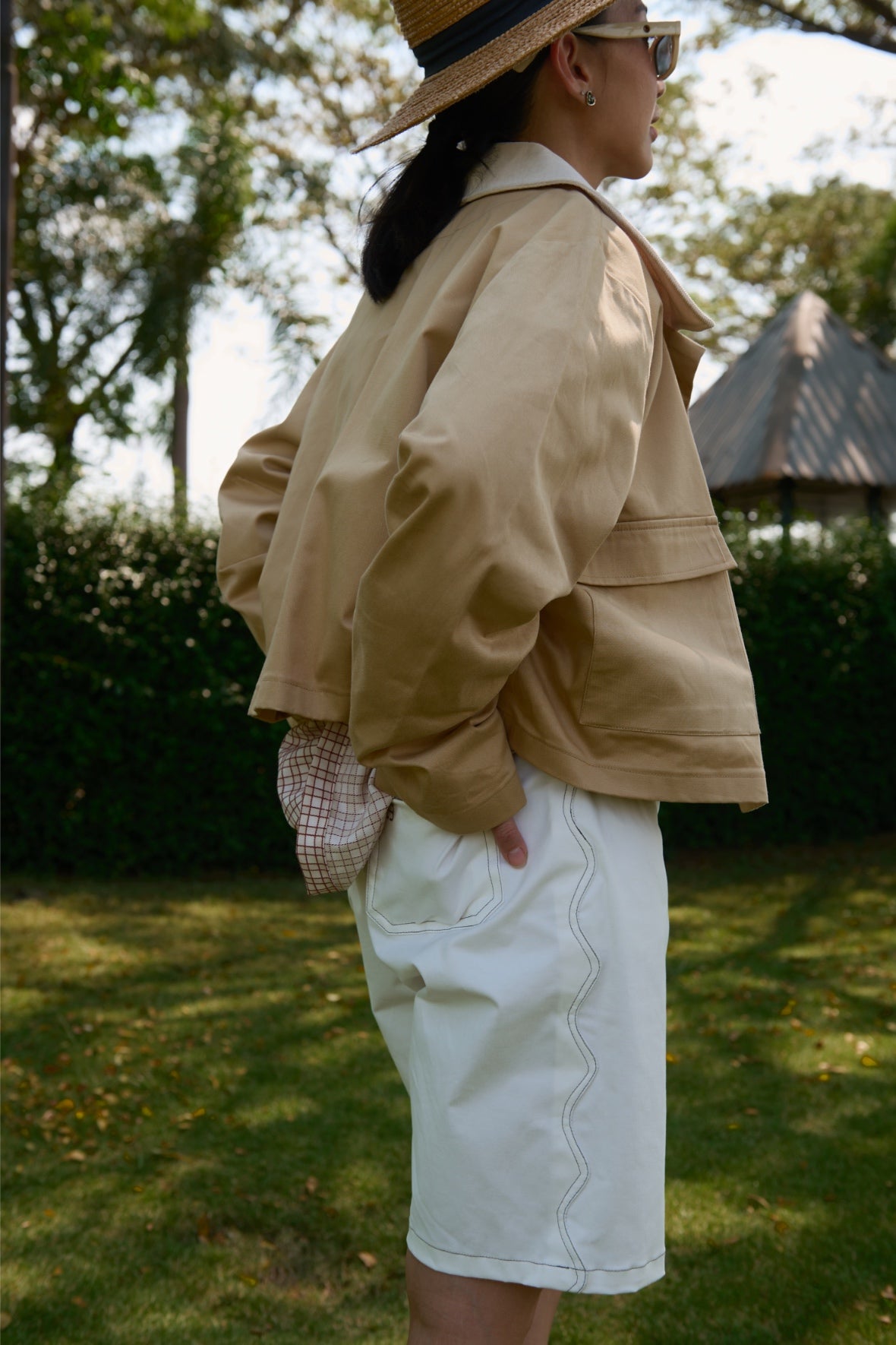 Flynn Scallop Bermudas Off white