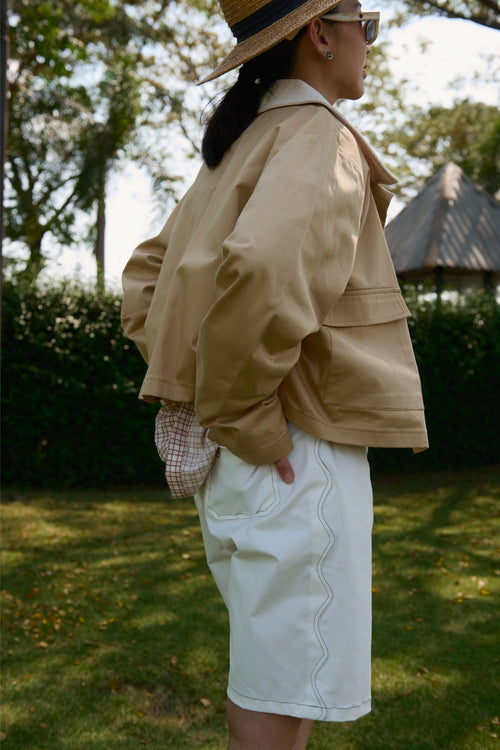 Flynn Scallop Bermudas Off white