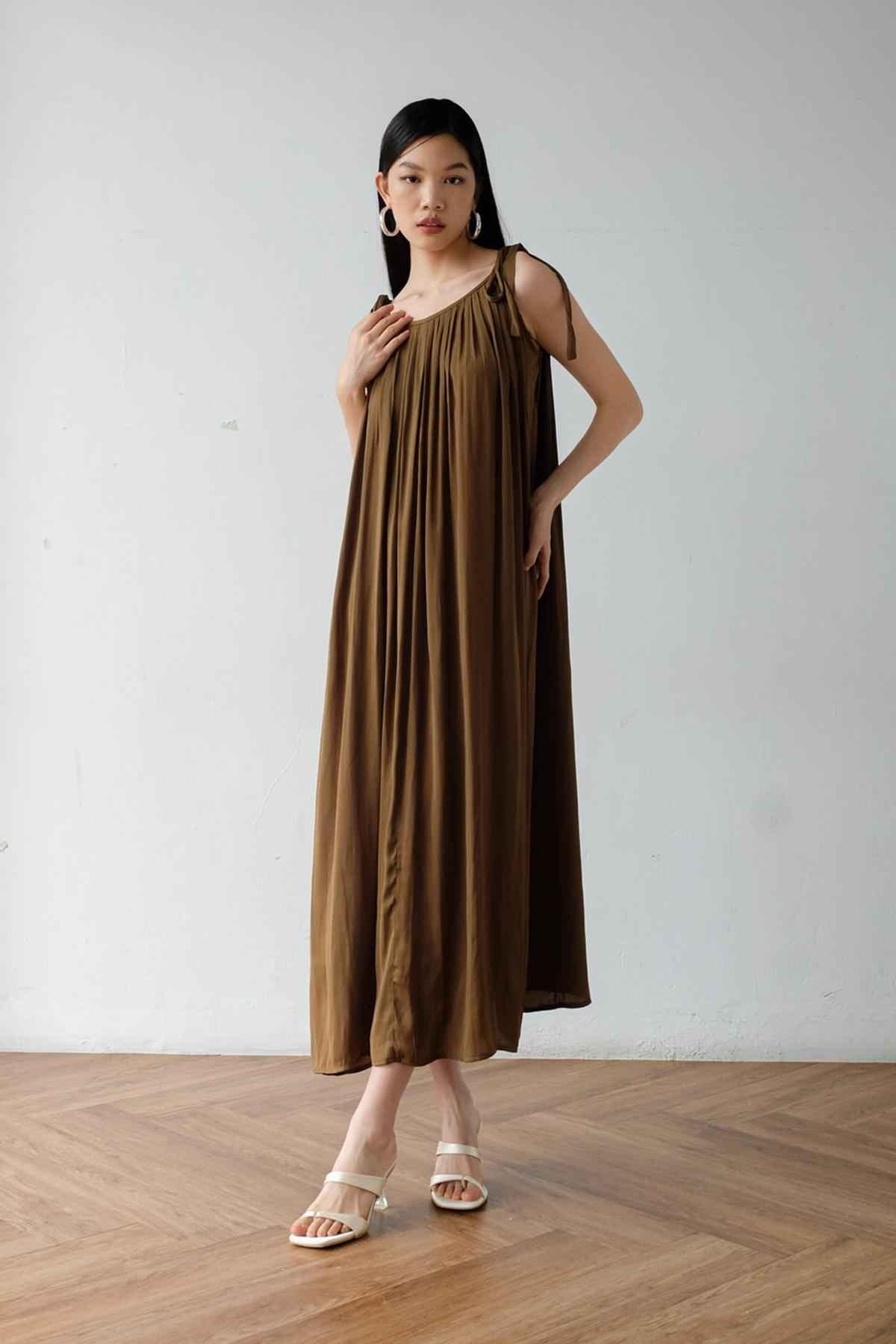 Gala Dress Olive Brown - EESOME