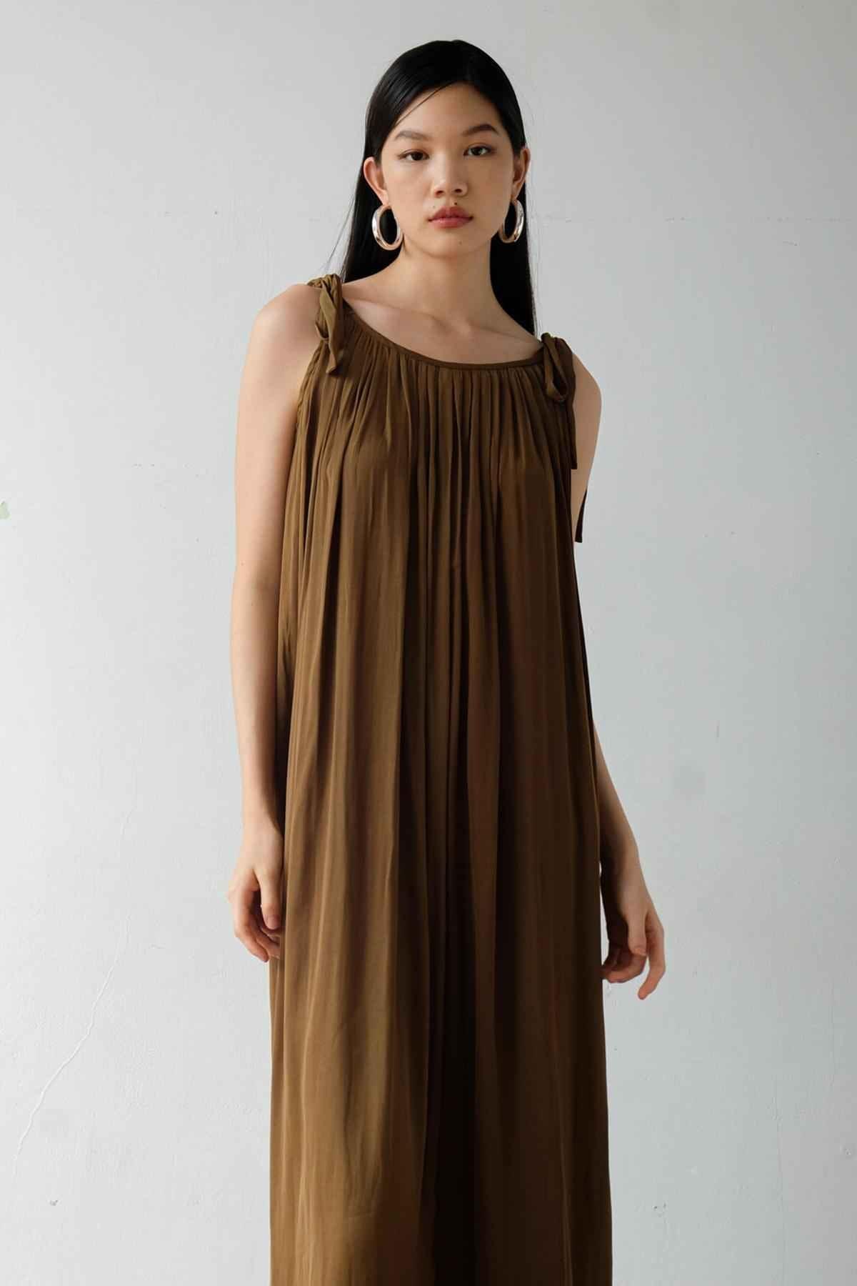 Gala Dress Olive Brown - EESOME