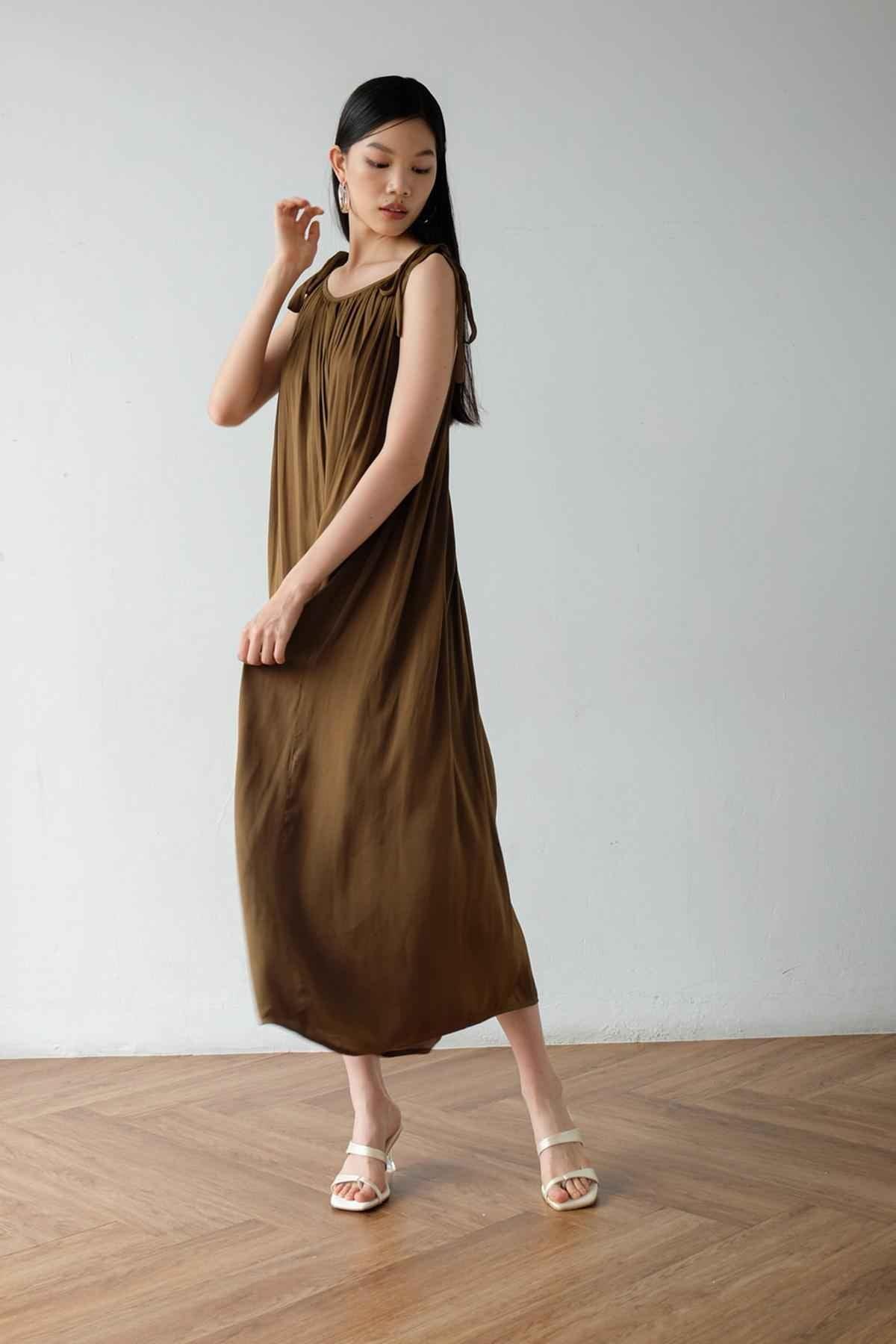 Gala Dress Olive Brown - EESOME