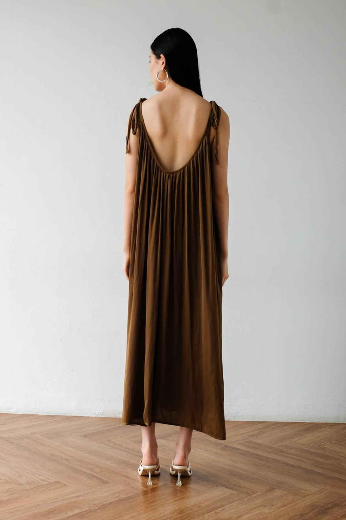 Gala Dress Olive Brown - EESOME