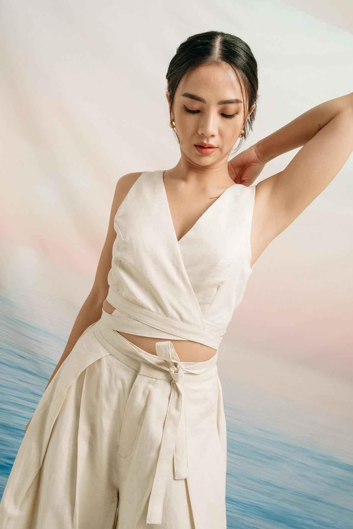 Kai Linen Bra Top Beige - EESOME