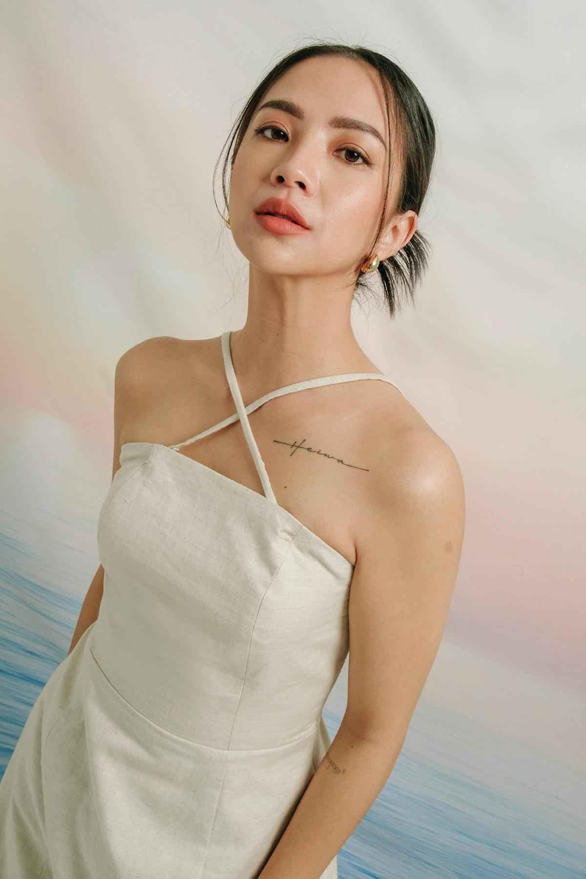 Leia Linen Tube Top Beige - EESOME