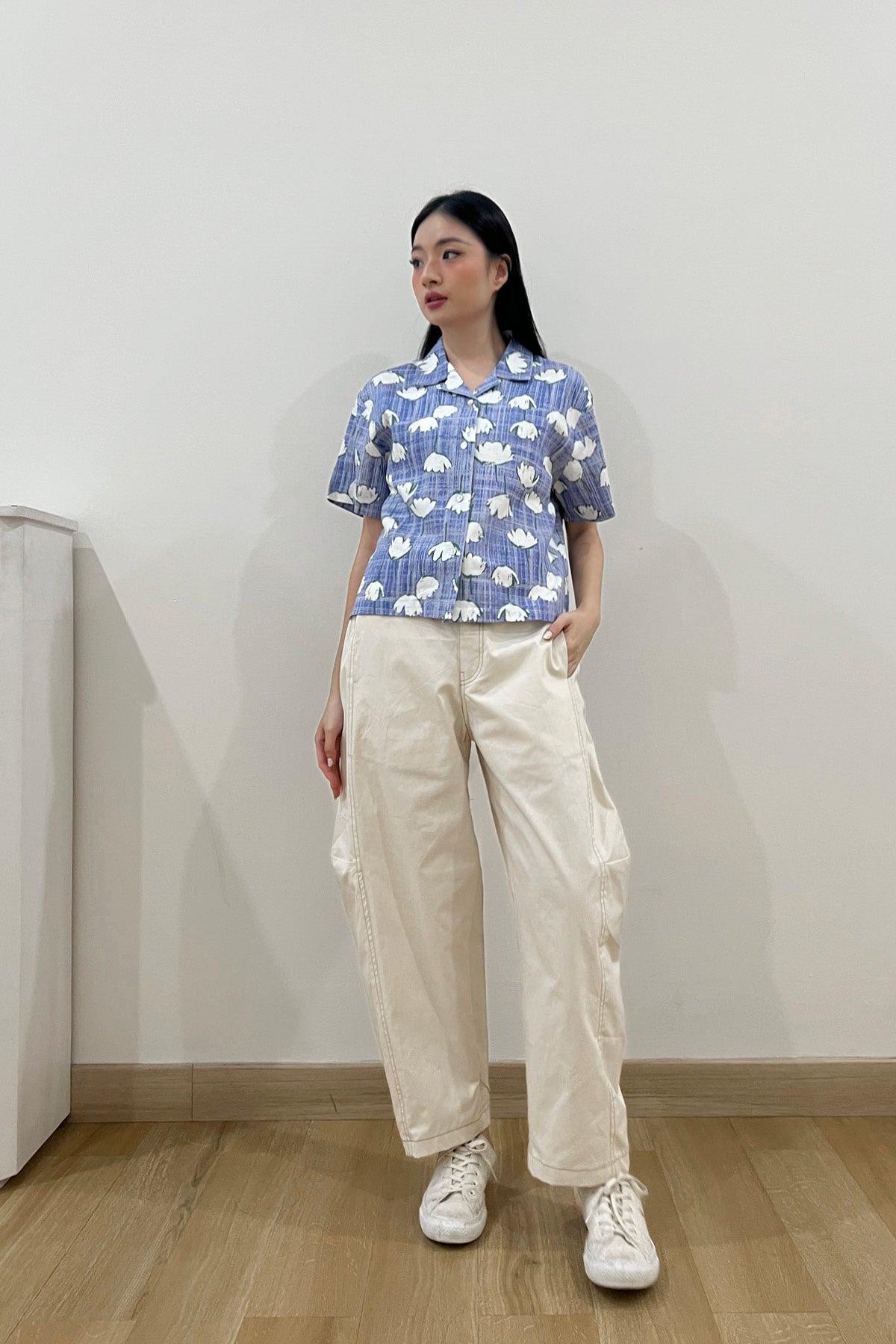 Kai Shirt Blue Floral Art - EESOME