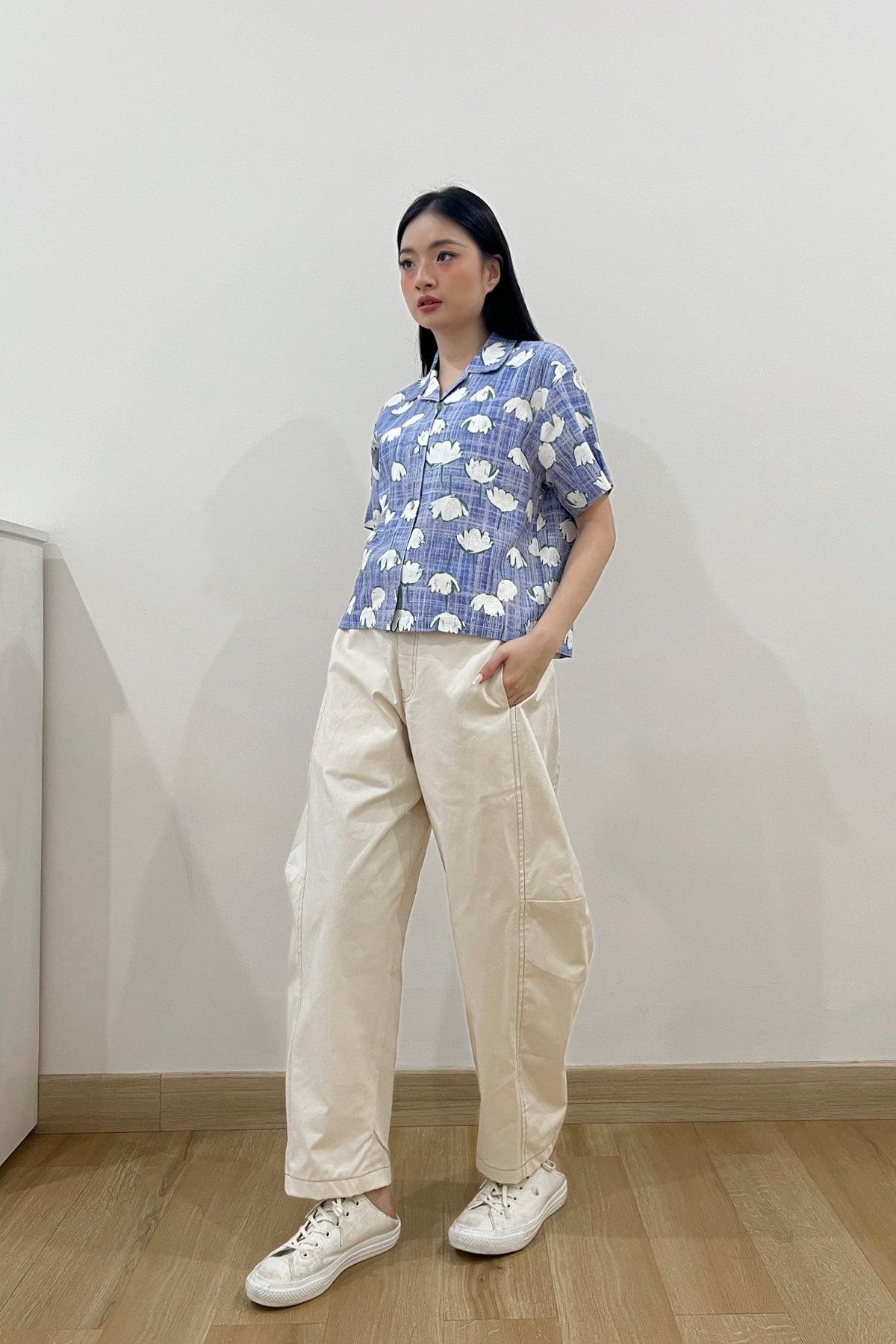 Kai Shirt Blue Floral Art - EESOME