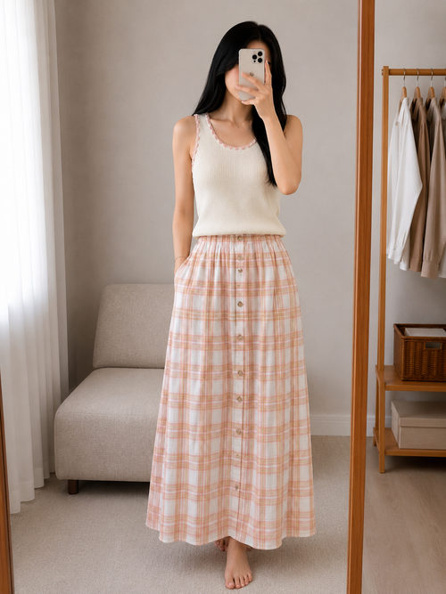 Laine Racer Tank White/Peach
