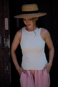Laine Racer Tank White-Peach