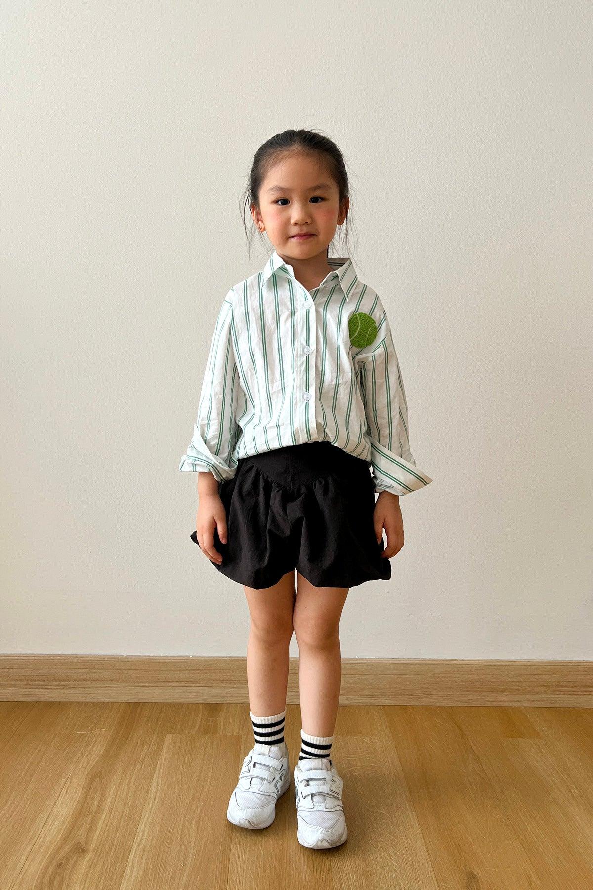 League Petite Shirt White Green - EESOME