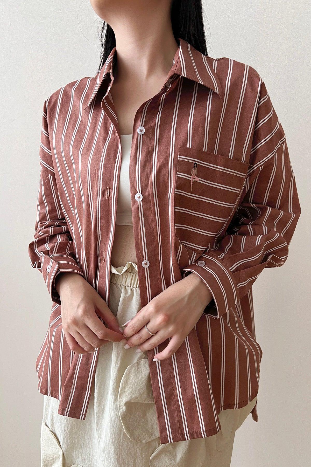 League Shirt Brown White - EESOME