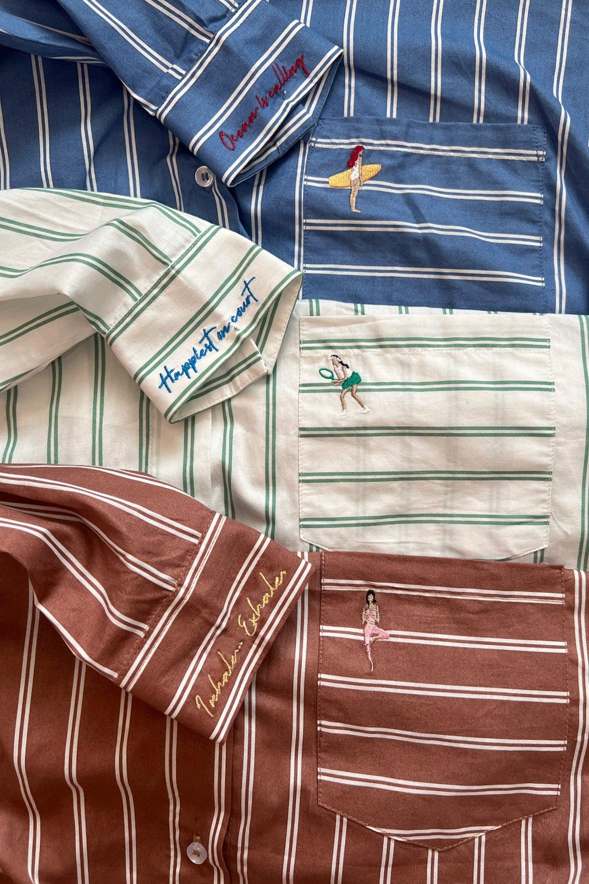 League Shirt White Green - EESOME