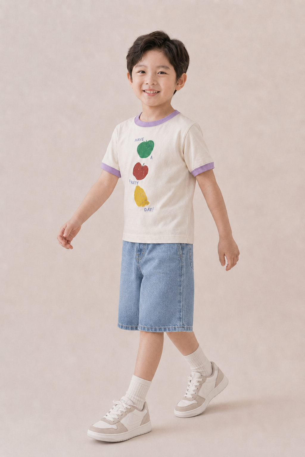 Fruit Petite Tee White/Lilac