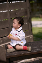 Lots Petite Shirt Offwhite-Navy