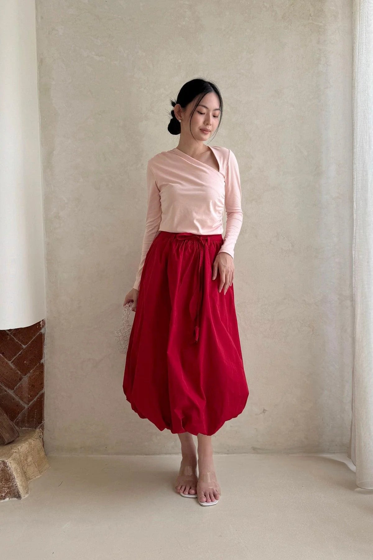 Mana Balloon Skirt Red - EESOME