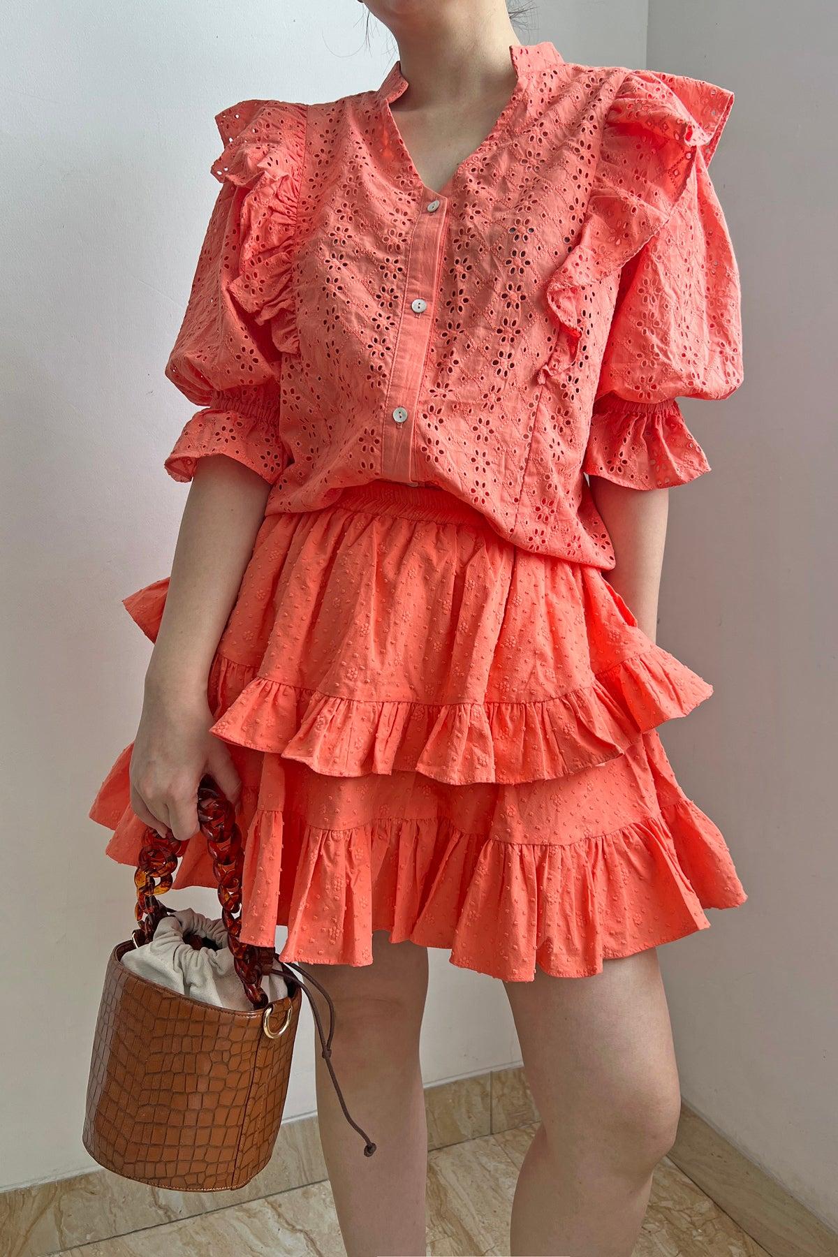 Mandy Blouse Coral - EESOME