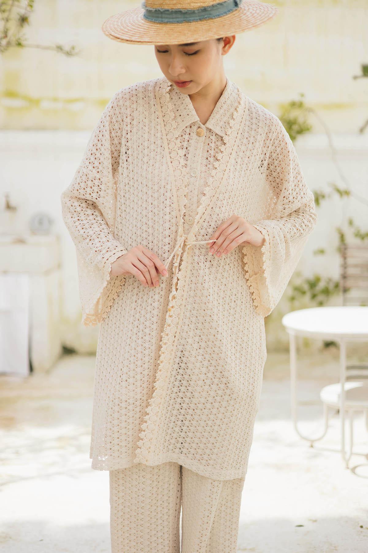 Marina Outer, Top, Pants Ecru - EESOME