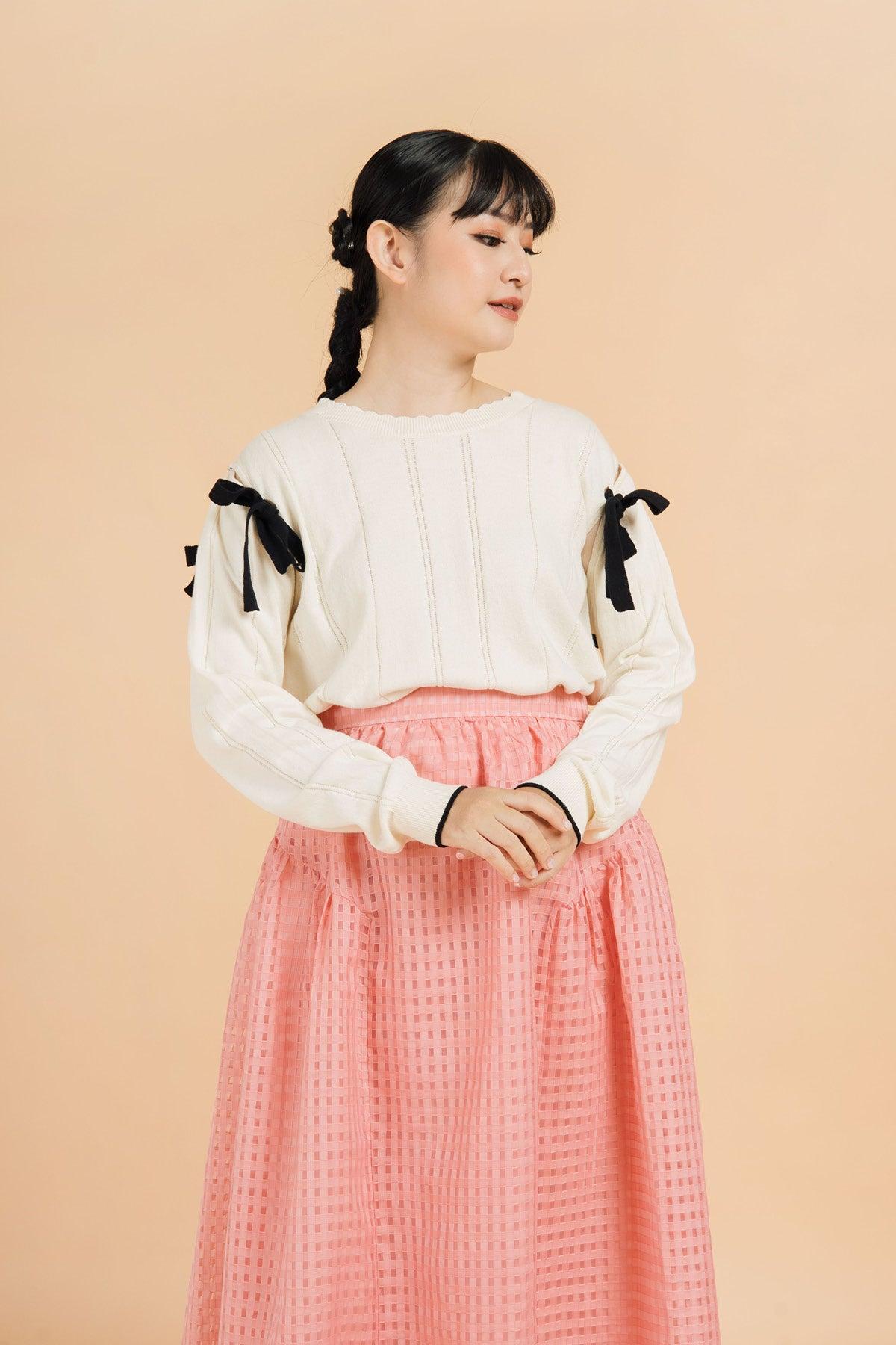 Merlyn Knit Top Cream - EESOME