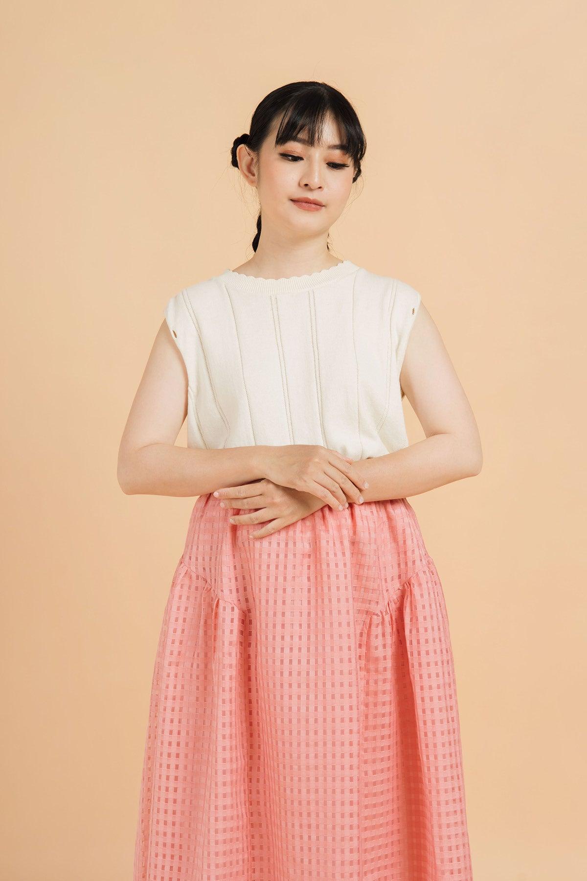 Merlyn Knit Top Cream - EESOME