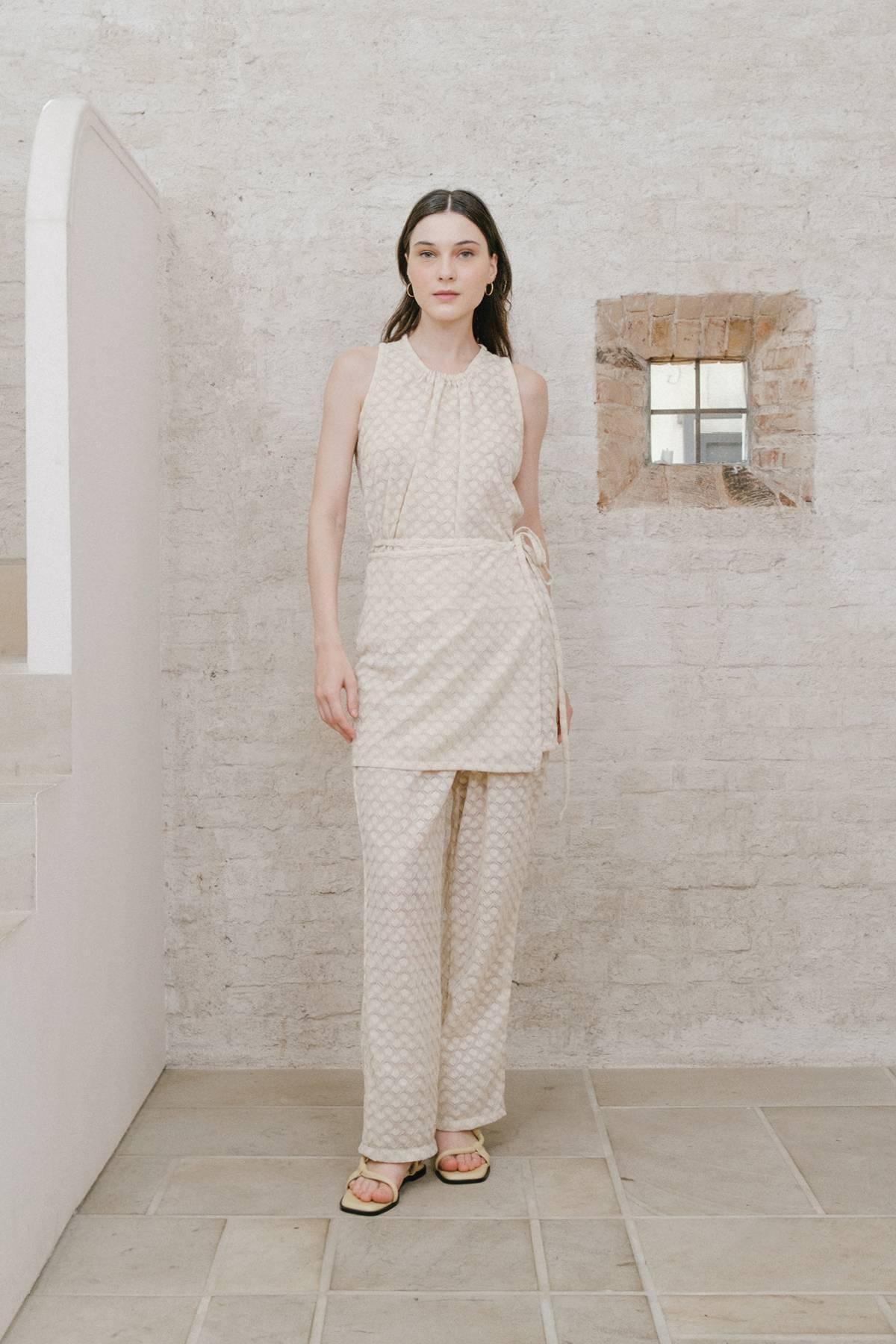 Merra Knit Set Cream - EESOME