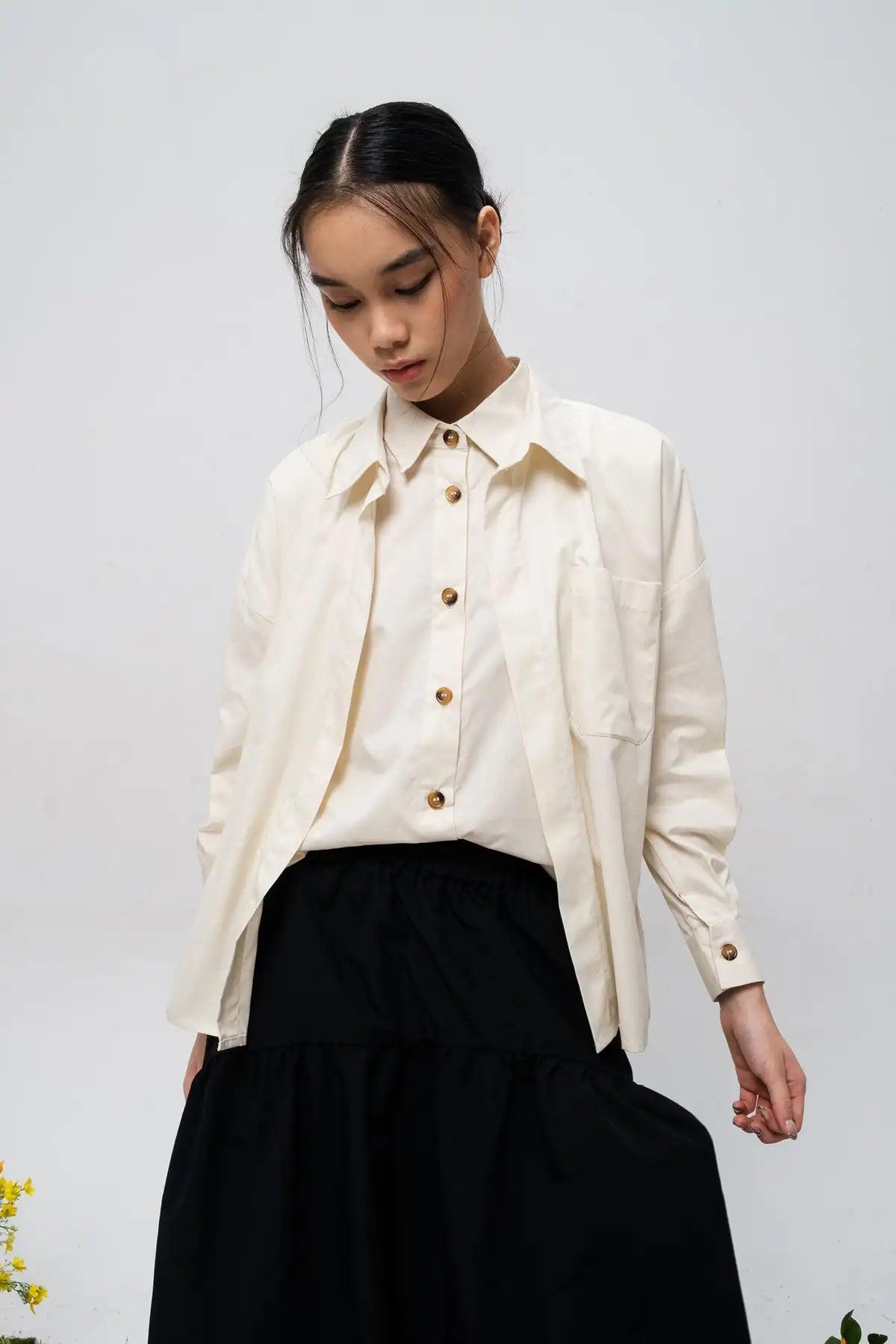 Mia Shirt Ecru - EESOME