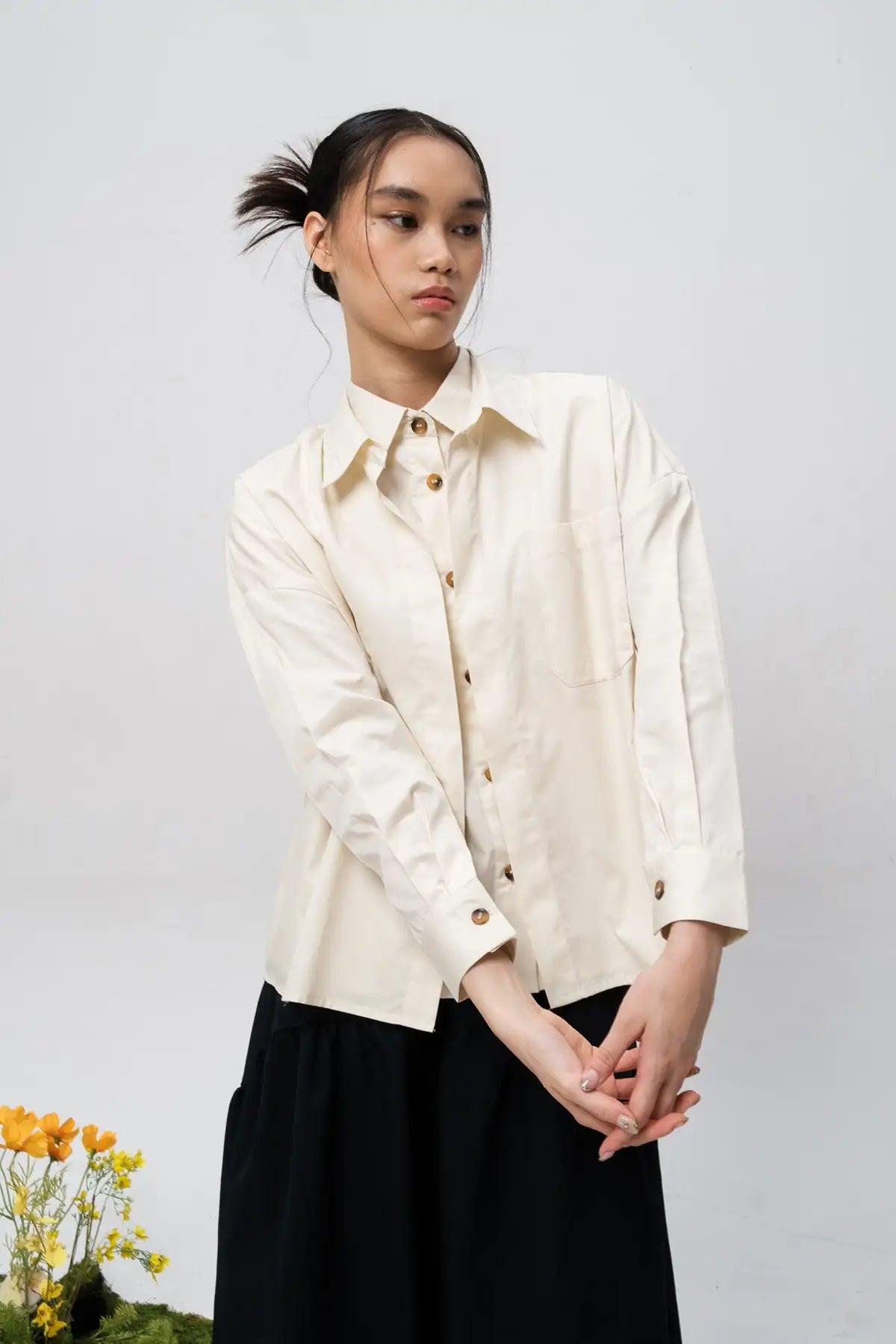 Mia Shirt Ecru - EESOME