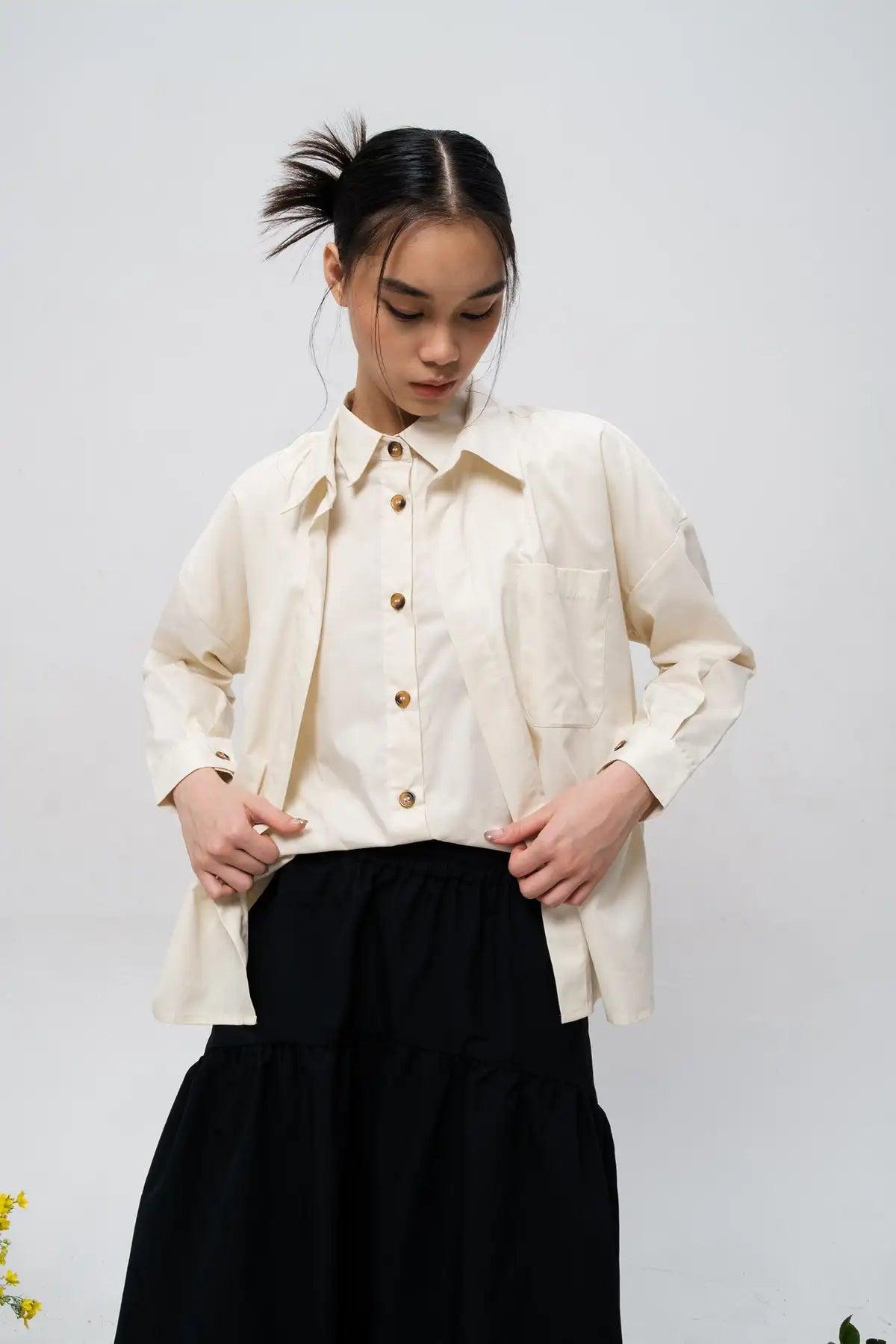 Mia Shirt Ecru - EESOME