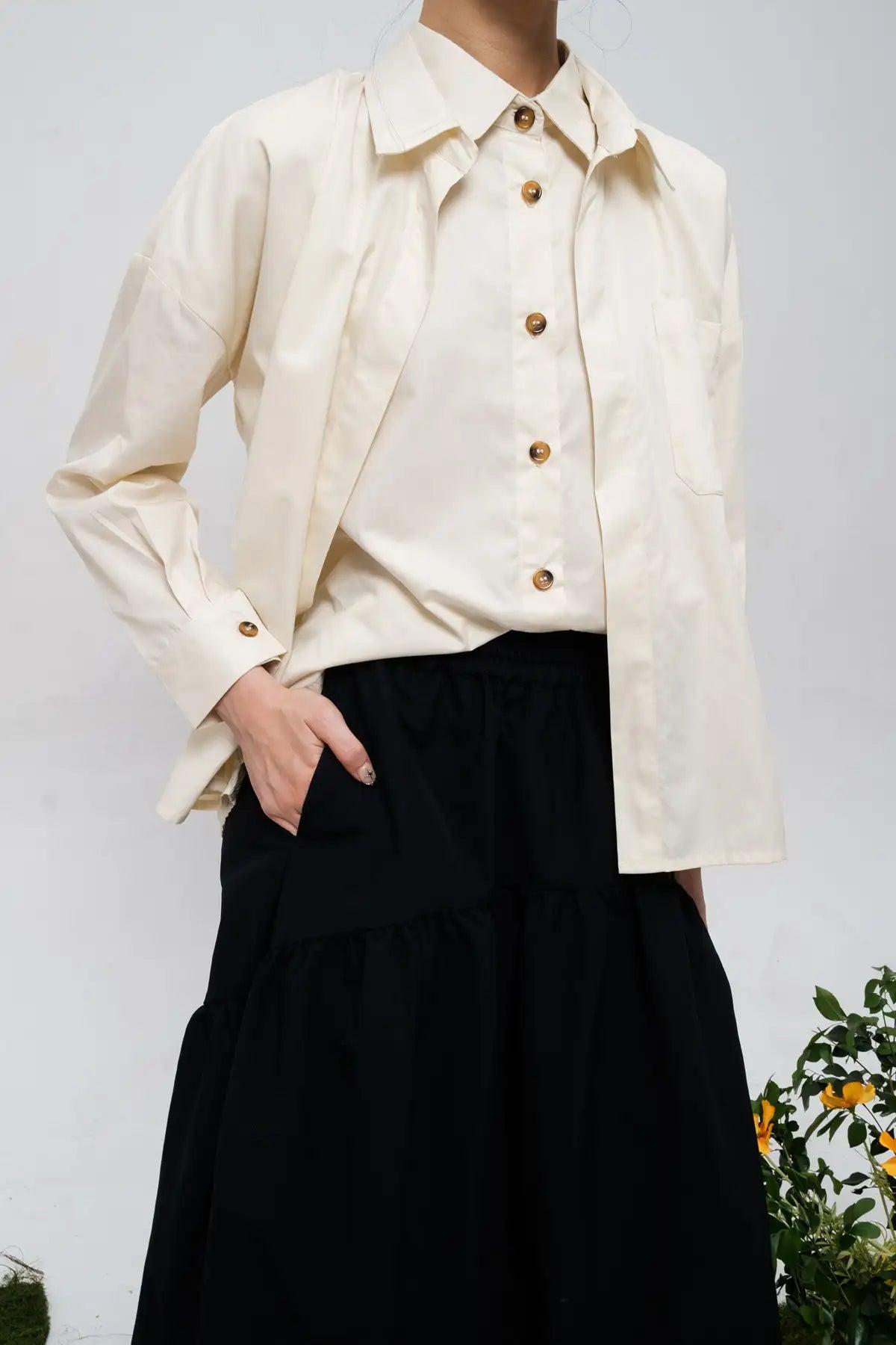 Mia Shirt Ecru - EESOME
