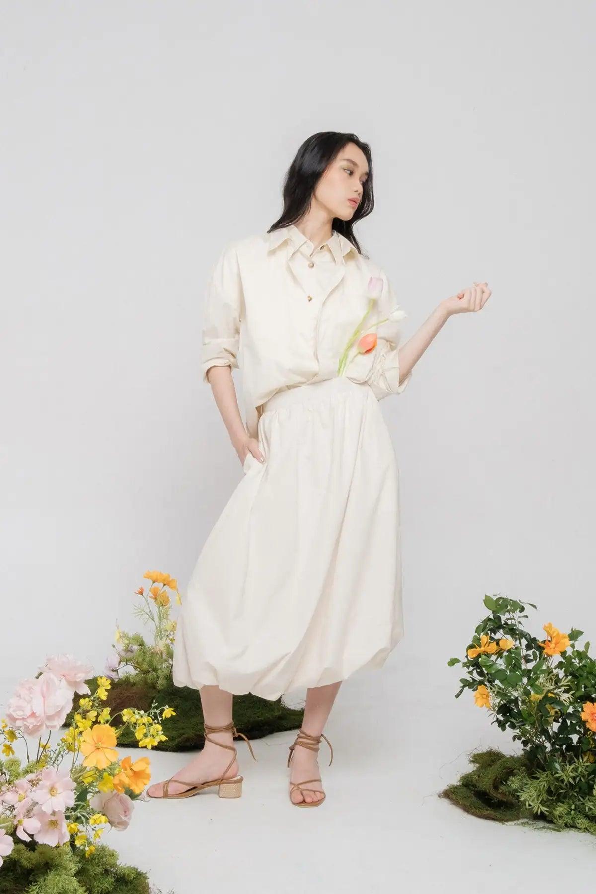 Mia Shirt Ecru - EESOME