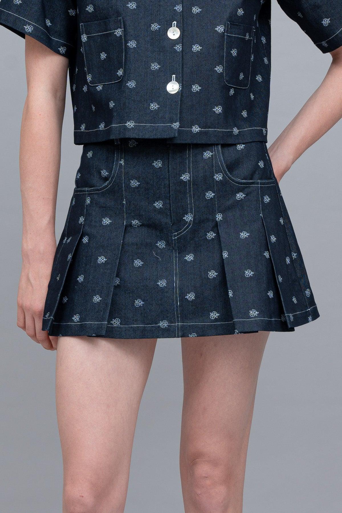Minju Skort Denim Blue - EESOME