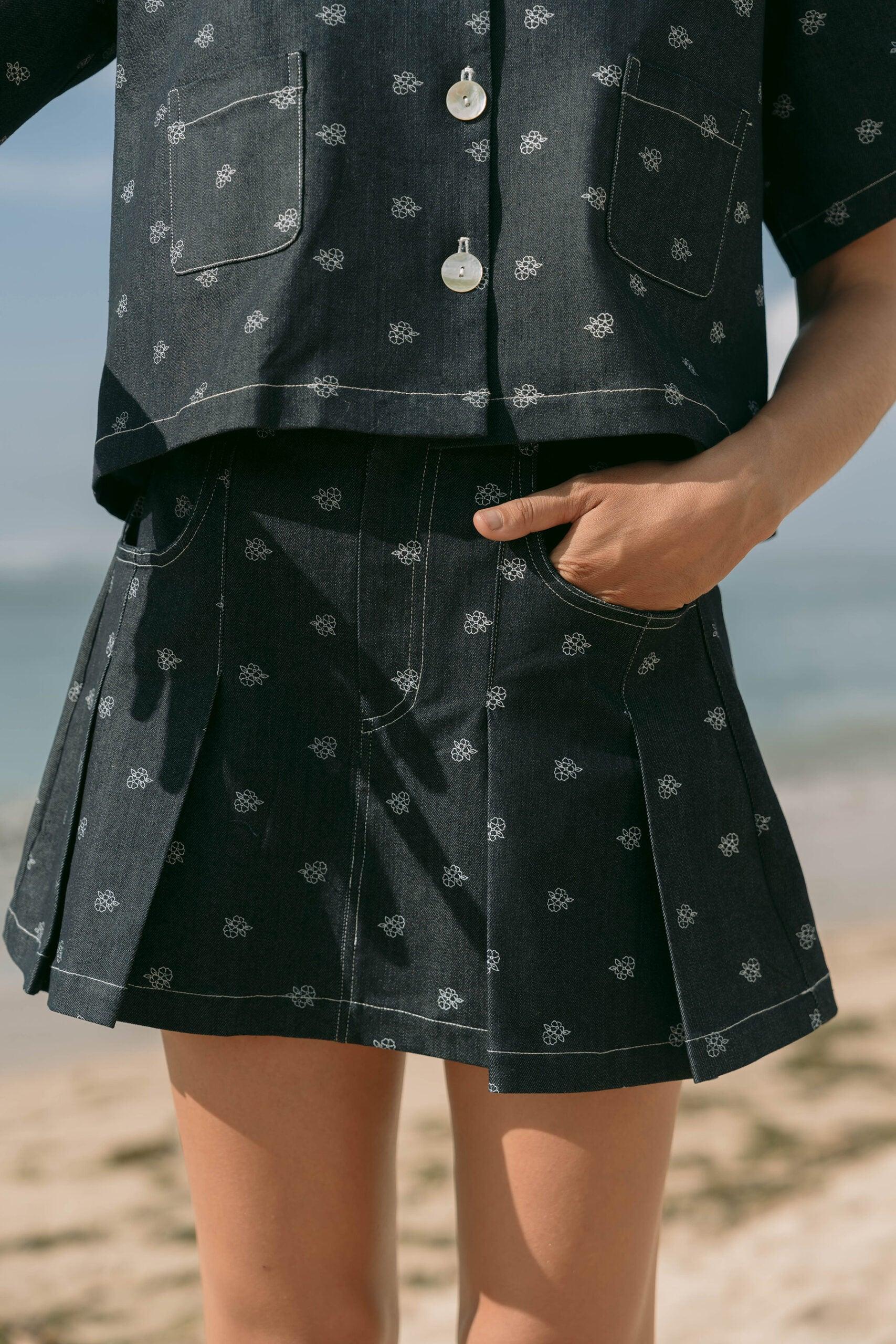 Minju Skort Denim Blue - EESOME
