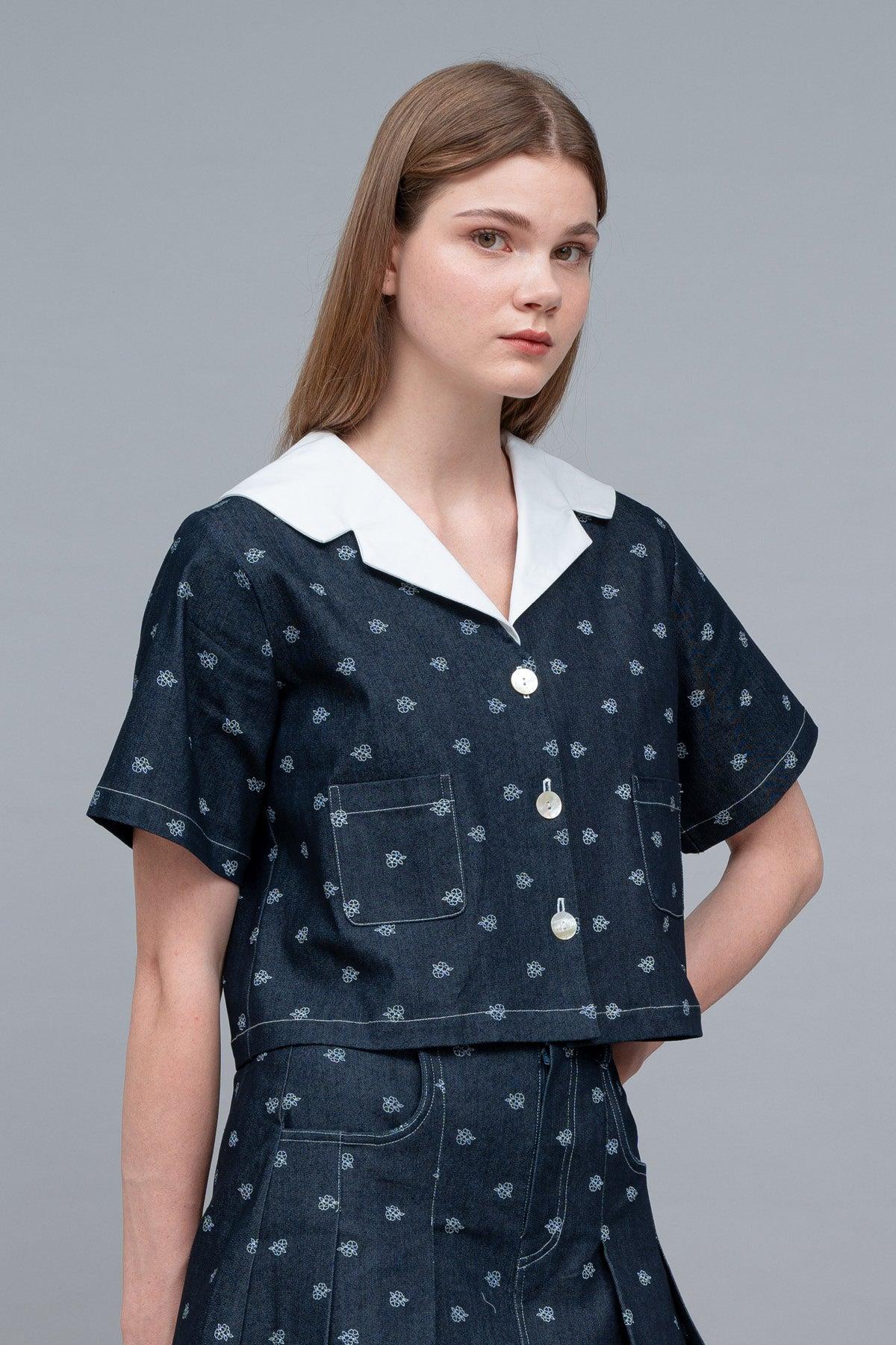 Minju Top Denim Blue - EESOME