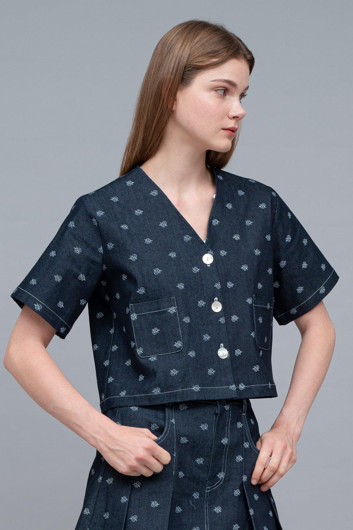 Minju Top Denim Blue - EESOME