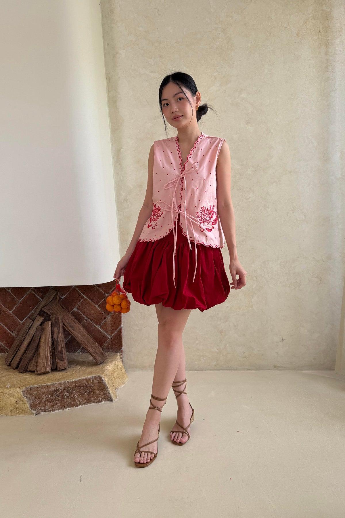 Molly Bubble Skirt Red - EESOME