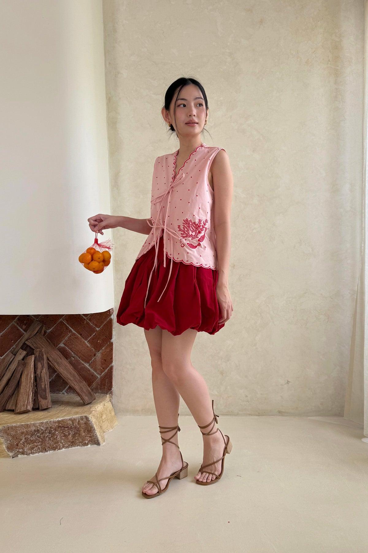 Molly Bubble Skirt Red - EESOME