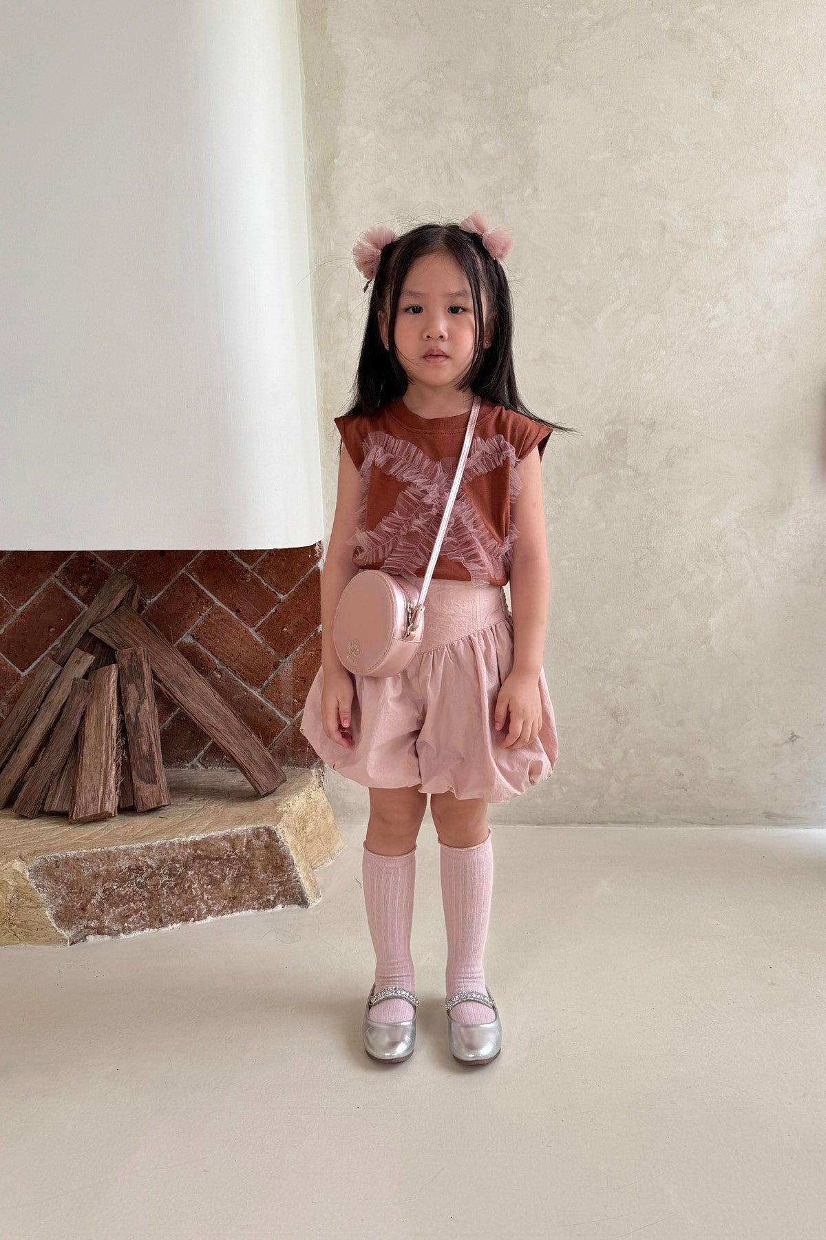 Molly Petite Bubble Shorts Dusty Pink - EESOME