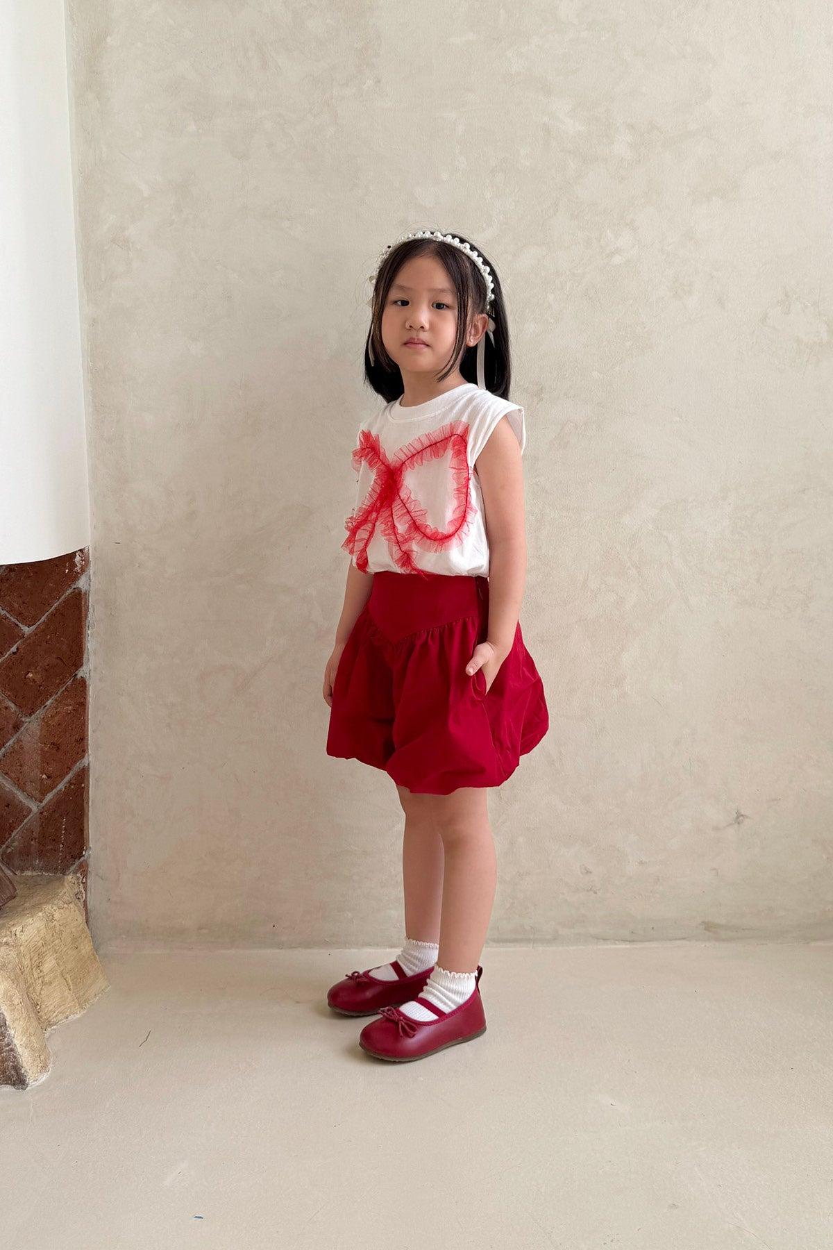 Molly Petite Bubble Shorts Red - EESOME