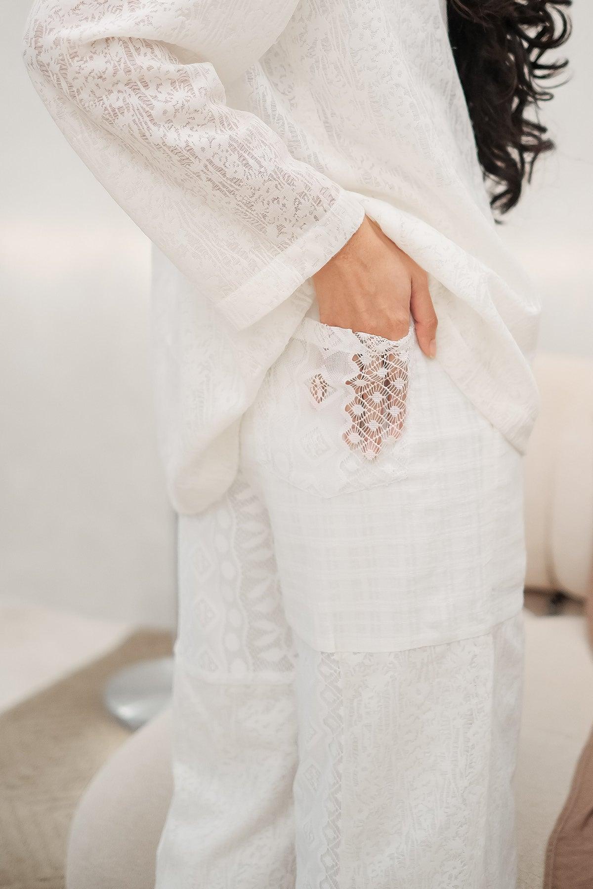 Naima Pants Off White - EESOME