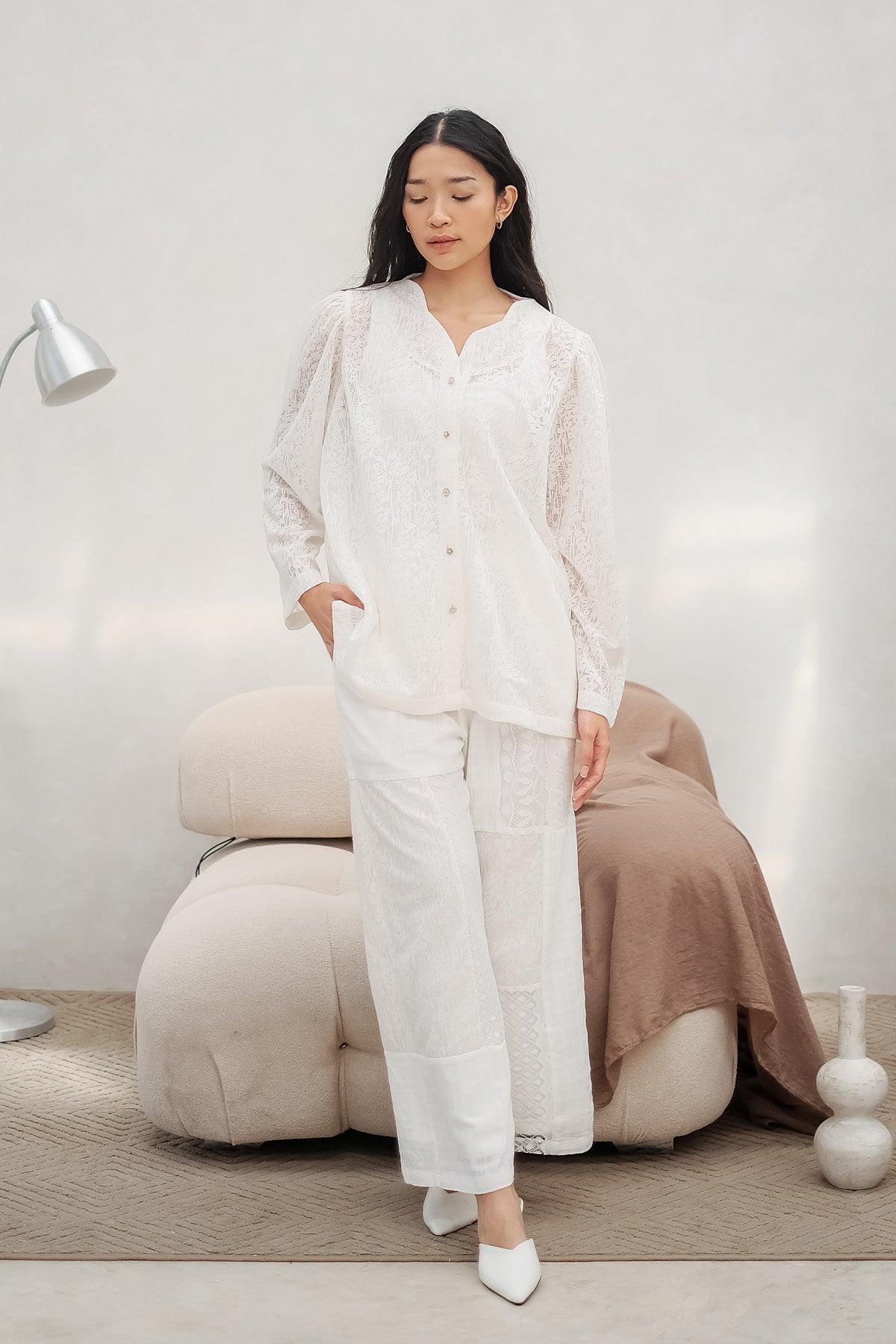 Naima Pants Off White - EESOME